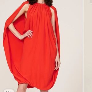 Atlein Red Cape Dress Silk Size Large